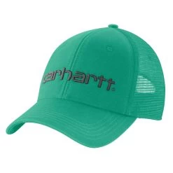 'Carhartt' Men's Canvas Mesh-Back Logo Graphic Cap - Sea Green