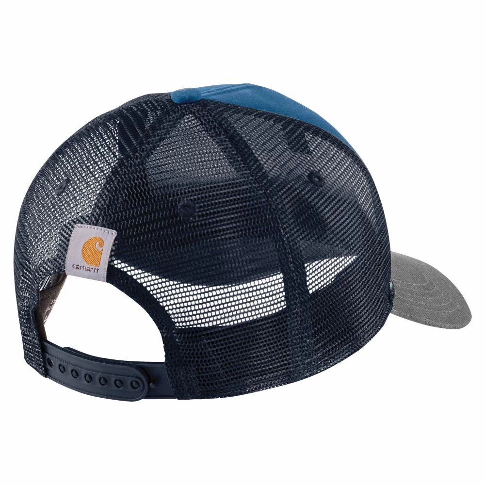 'Carhartt' Men's Canvas Mesh-Back Workwear Patch Cap - Blue Lagoon - Image 2