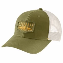 'Carhartt' Men's Canvas Mesh-Back Workwear Patch Cap - True Olive