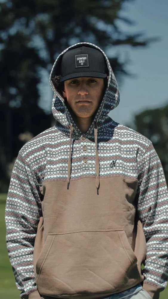 'Hooey' Men's "Jimmy" Striped Hoody - Brown / Cream - Image 3