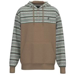 'Hooey' Men's "Jimmy" Striped Hoody - Brown / Cream