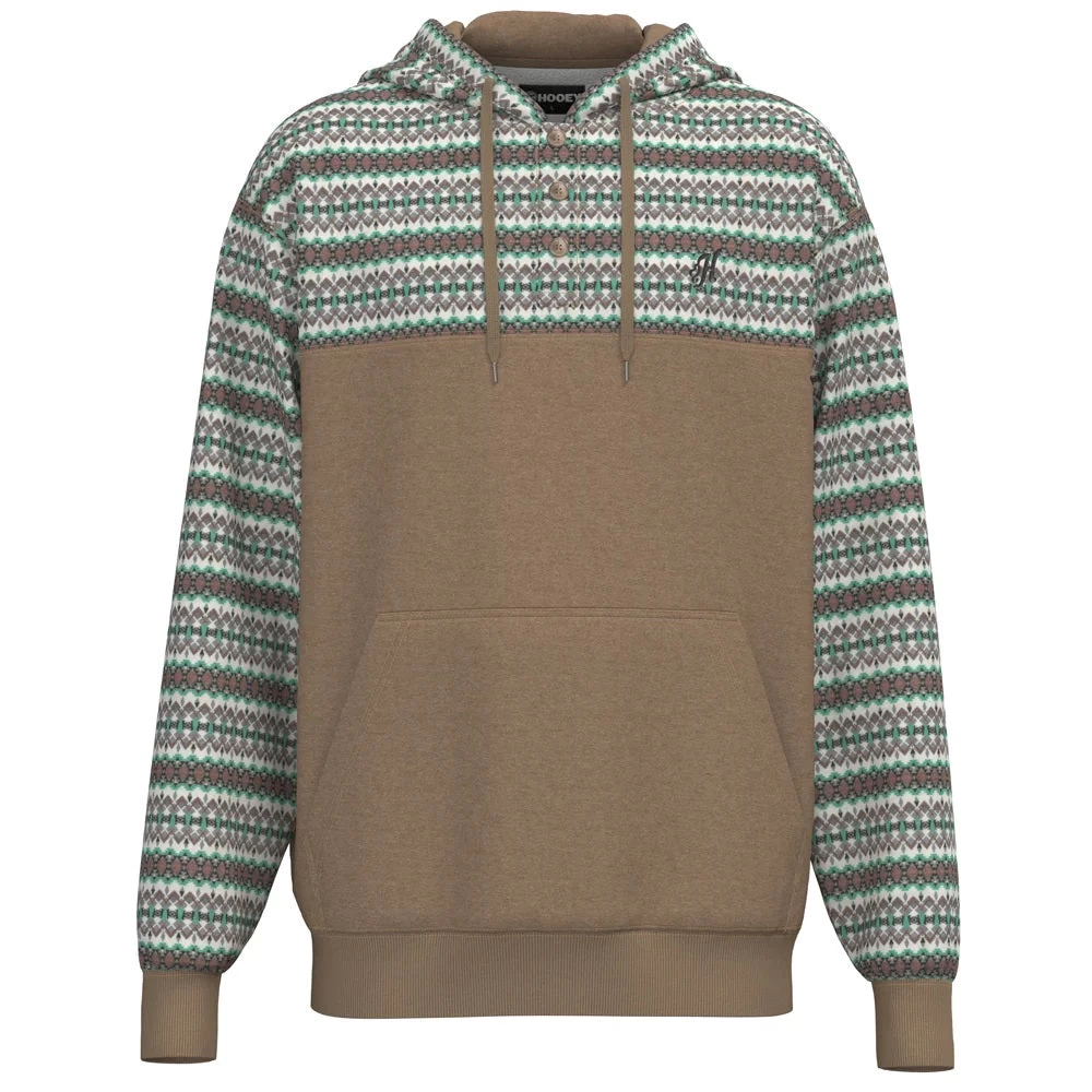 'Hooey' Men's "Jimmy" Striped Hoody - Brown / Cream