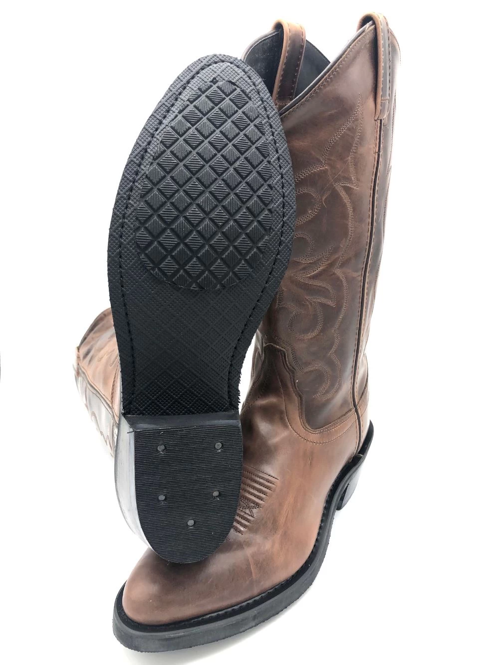 'Old West' Men's 13" Western Narrow Round Toe - Brown - Image 6