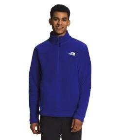 'The North Face' Men's Textured Cap Rock 1/4 Zip Fleece -Lapis Blue