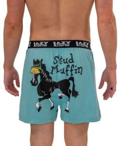 'Lazy One' Men's Stud Muffin Boxer - Blue