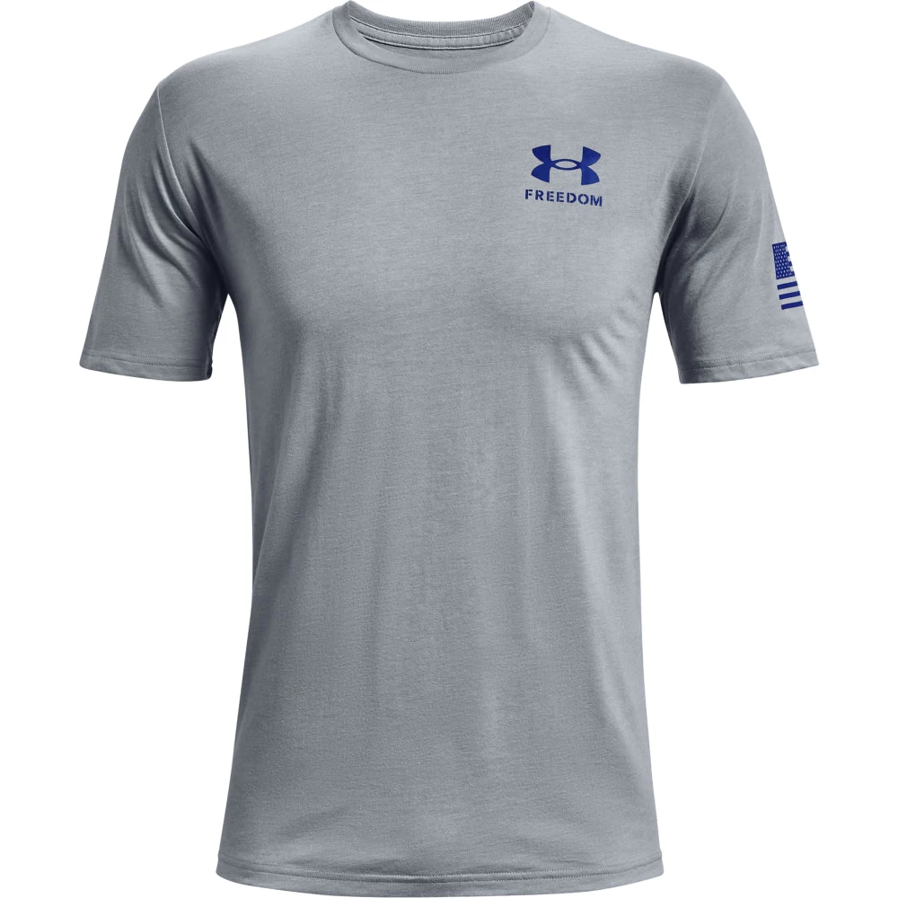 'Under Armour' Men's Freedom Flag T-Shirt - Steel Medium Heather / Royal - Image 3