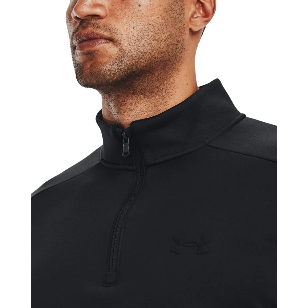 'Under Armour' Men's Armour Fleece 1/4 Zip Pullover - Black - Image 2