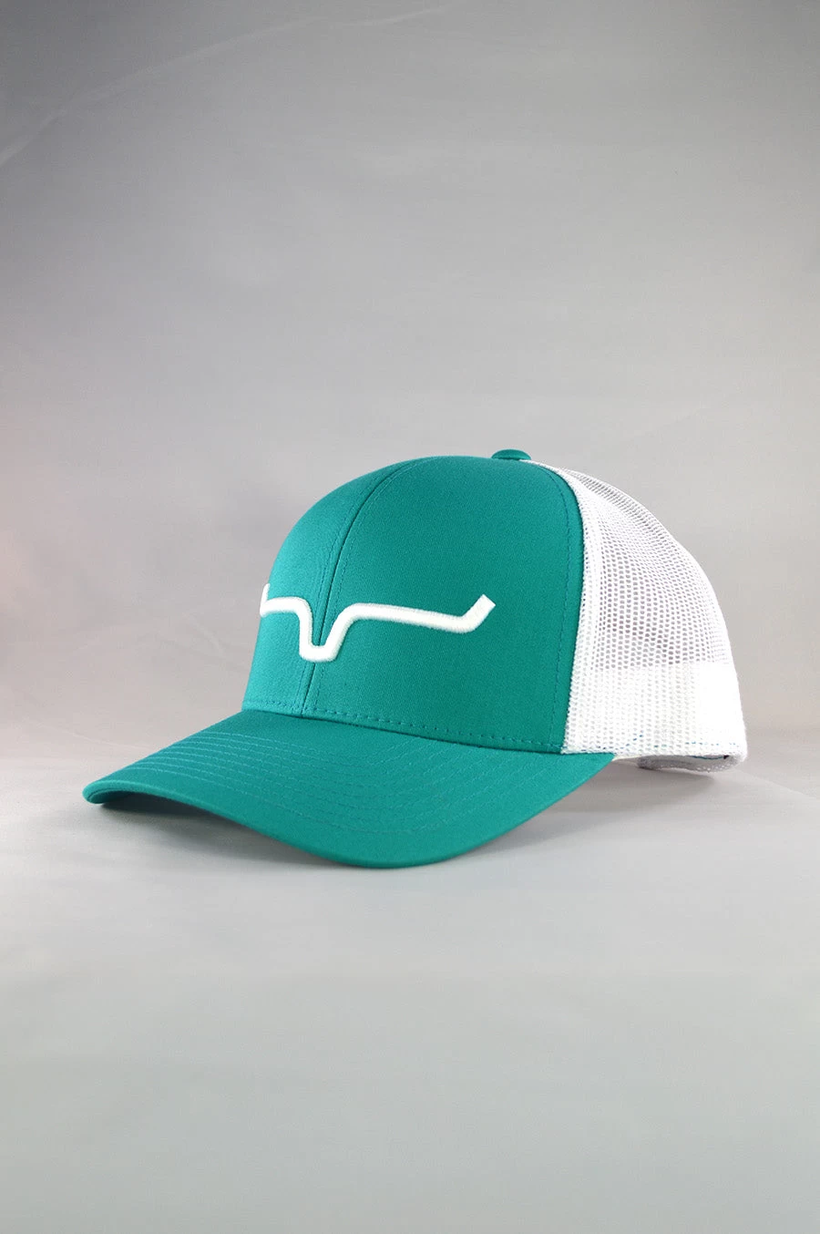 'Kimes Ranch' Men's Weekly Trucker Cap - Teal / White - Image 2